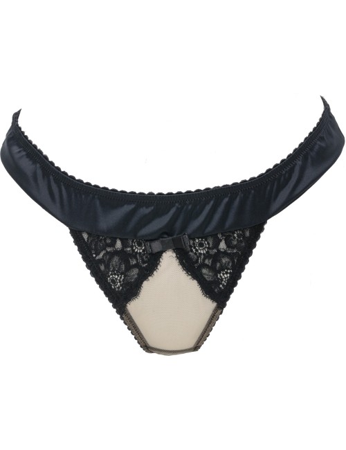 Leavers lace and mesh thong Alchimie